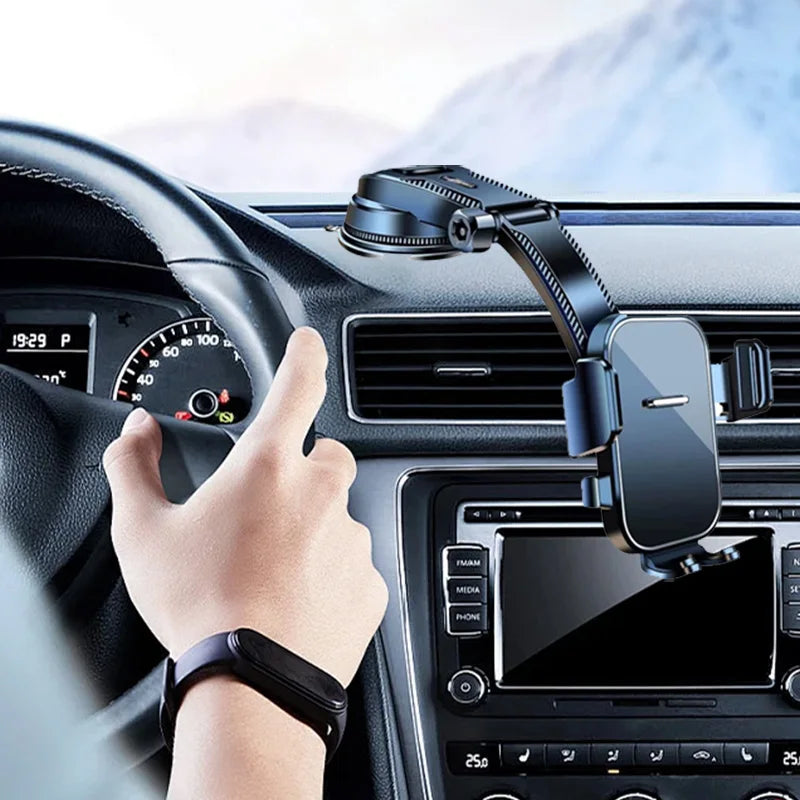 Universal Car Phone Holder - Dashboard Windshield Desk Mount for GPS Navigation Secure Hanging Bracket