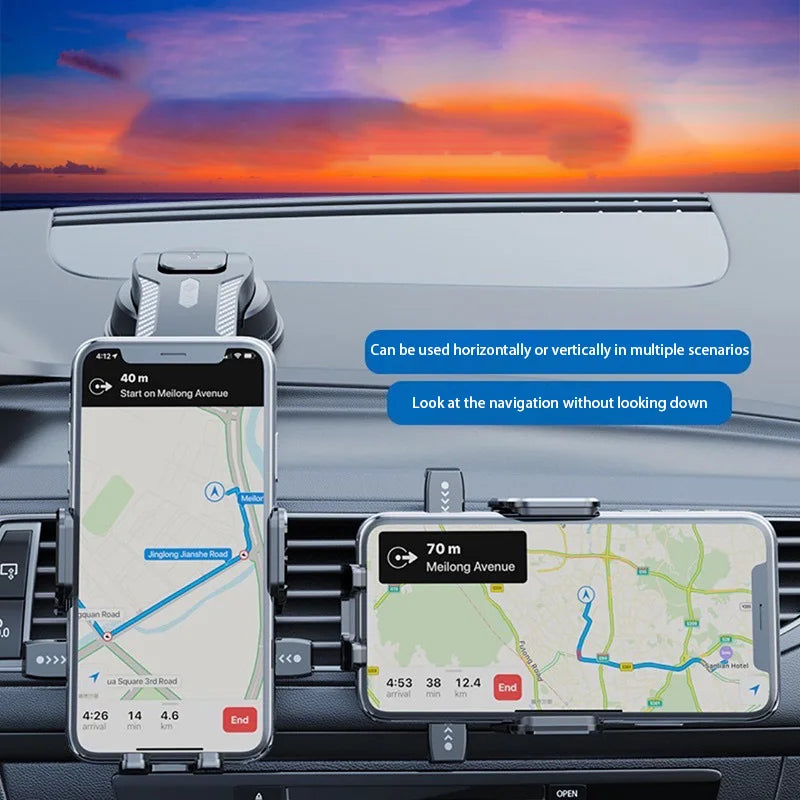 Universal Car Phone Holder - Dashboard Windshield Desk Mount for GPS Navigation Secure Hanging Bracket
