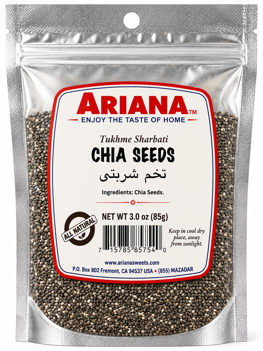 Ariana Chia Seeds – Premium Natural Superfood | Rich in Fiber & Omega-3