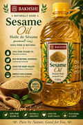 Bakhsheesh Pure Sesame Oil – 100% Pure Sesame Seed Oil | Rich & Natural Flavor