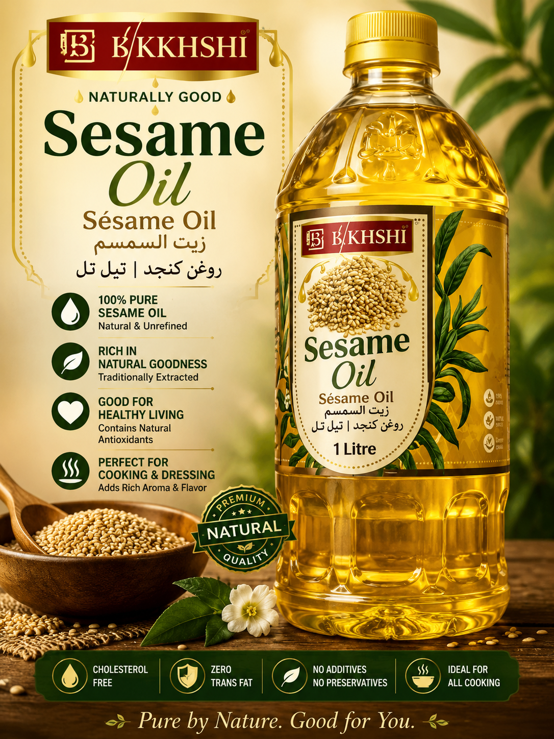 Bakhsheesh Sesame Oil – 100% Pure Sesame Oil | Premium Natural Cooking Oil