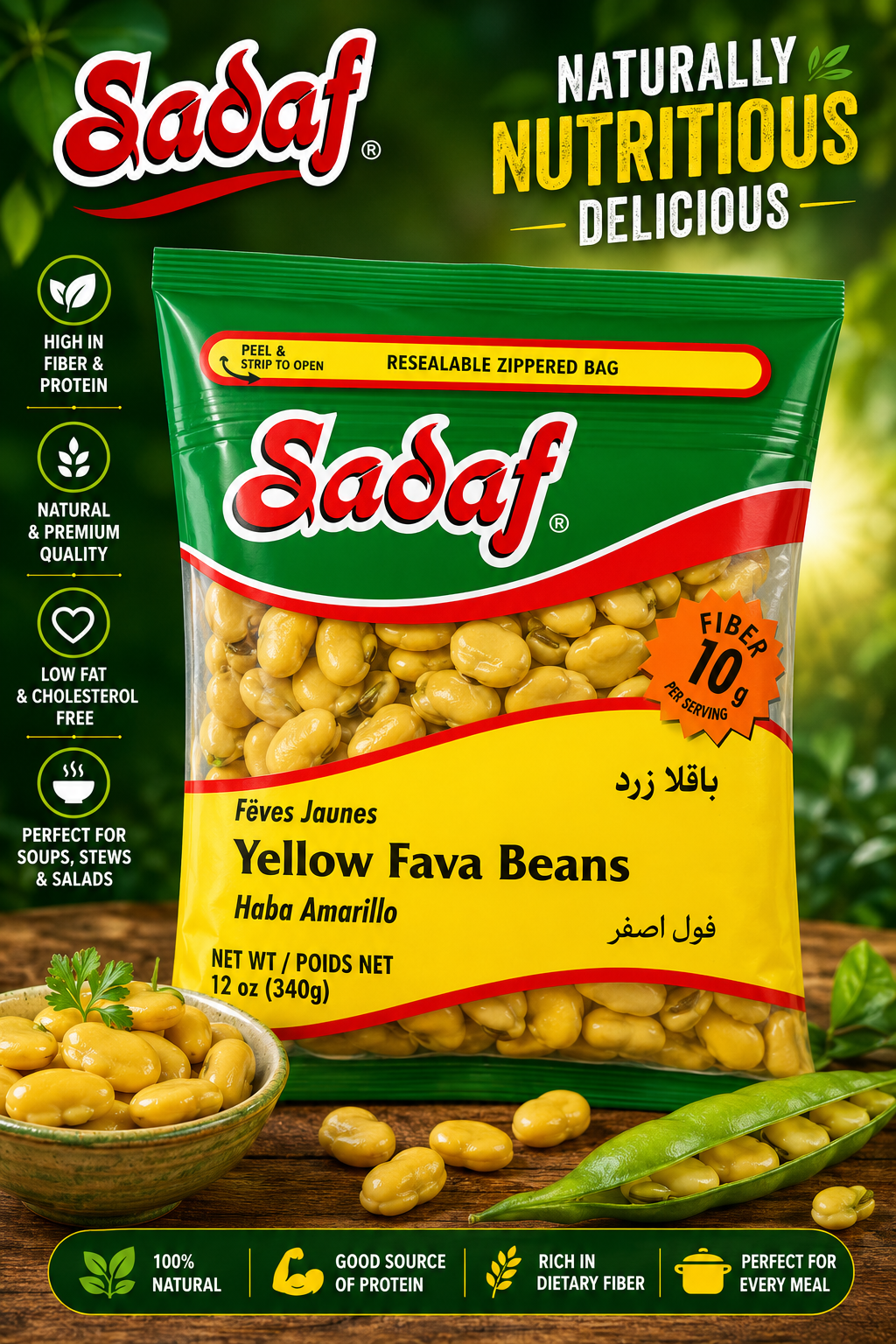 Sadaf Yellow Fava Beans – Premium Split Yellow Fava Beans | Nutritious & Versatile Legumes
