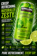 Kirkland Signature Sparkling Water Lime – Crisp, Zesty & Refreshingly Bubbly
