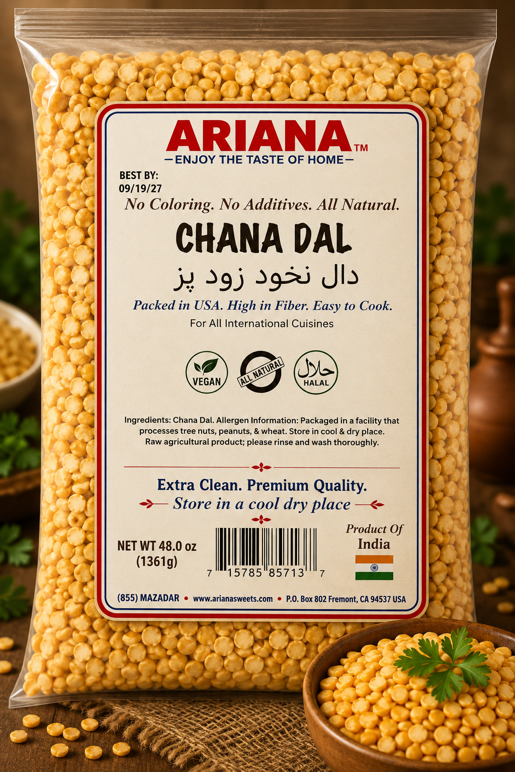 Ariana Chana Dal – Premium Split Chickpeas for Authentic Cooking