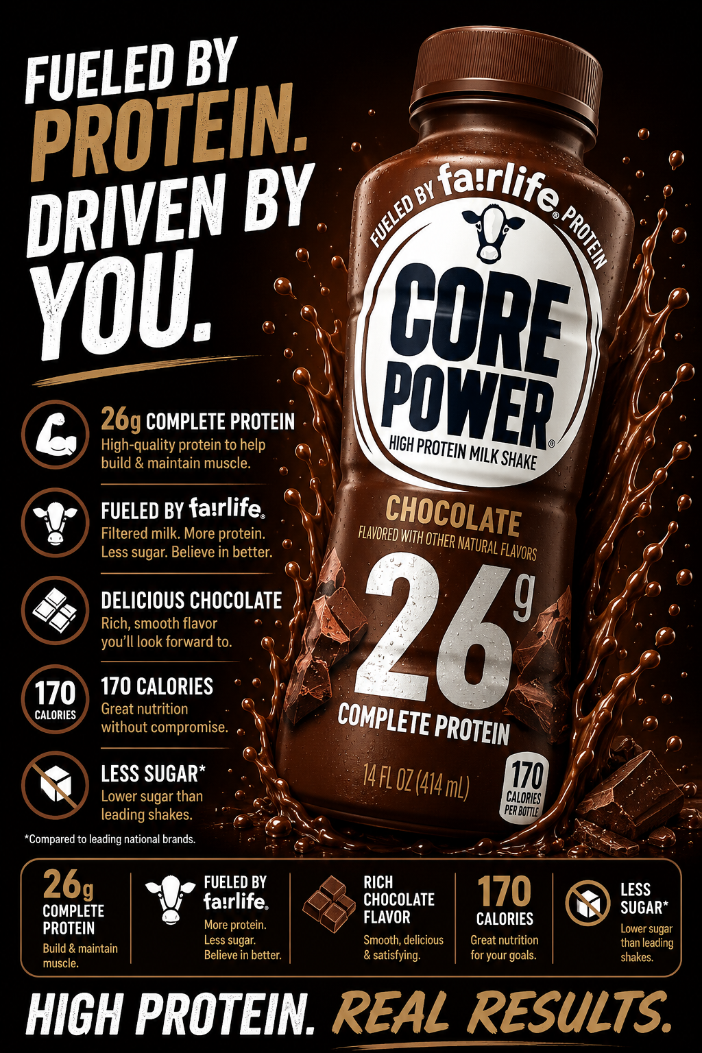 Core Power Chocolate Protein Shake – 26g of High-Quality Protein for Recovery & Performance