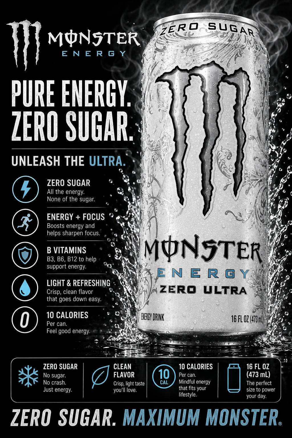 Monster Energy Zero Sugar – Original Flavor