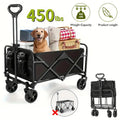 Foldable Wagon, 330/450LB Heavy Duty Foldable Utility Garden Wagon With Terrain Car storage car Wheels, Side Pockets, Portable C