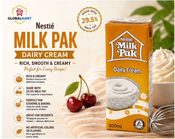 Nestlé Milk Pak Dairy Cream – Premium Cooking & Dessert Cream 200ml