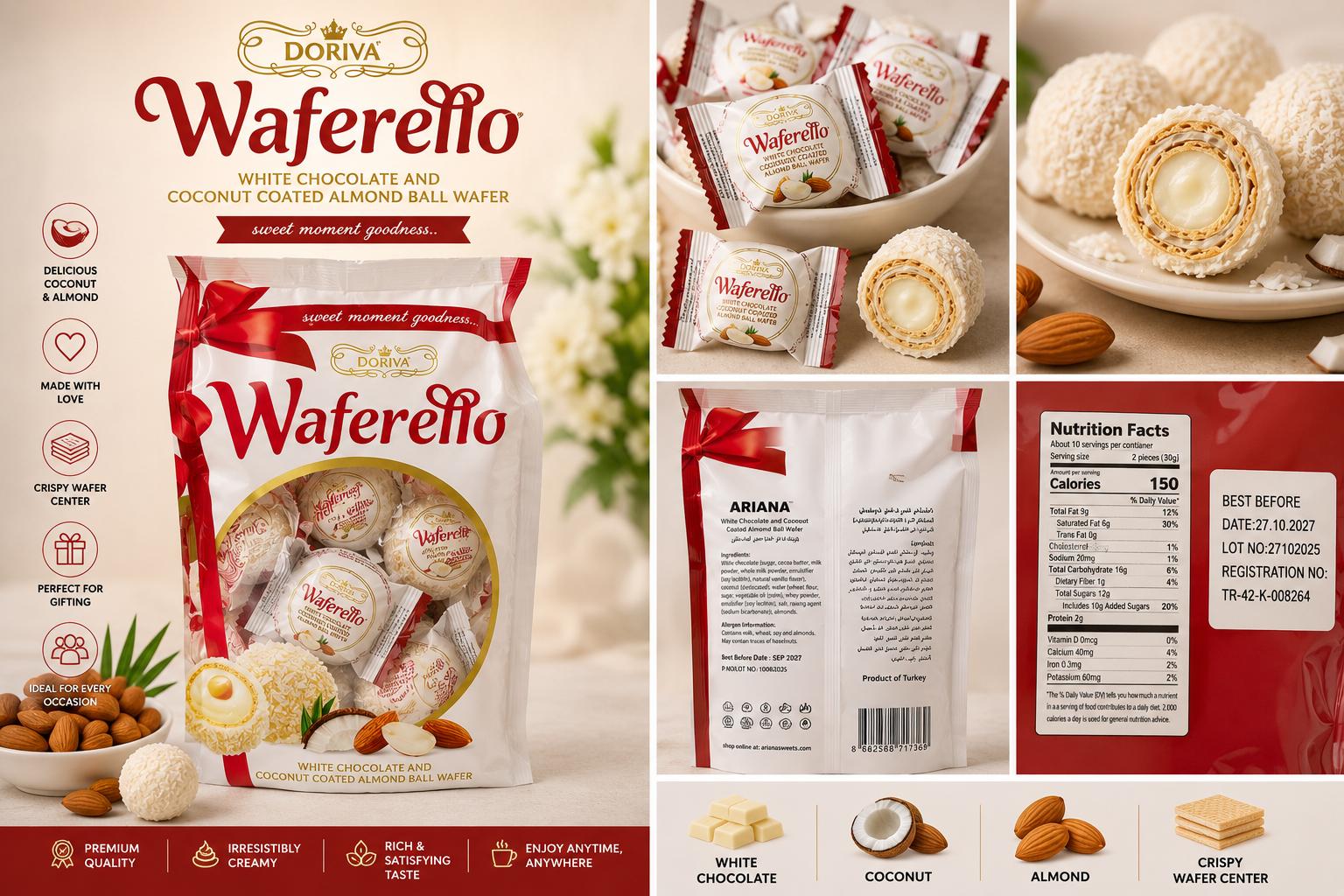 Waferito Vanilla Cream Wafer Candy – Crispy Wafer with Smooth Vanilla Filling