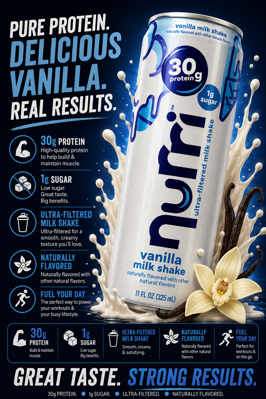 Pure Protein Vanilla Shake – Delicious High Protein Nutrition Drink