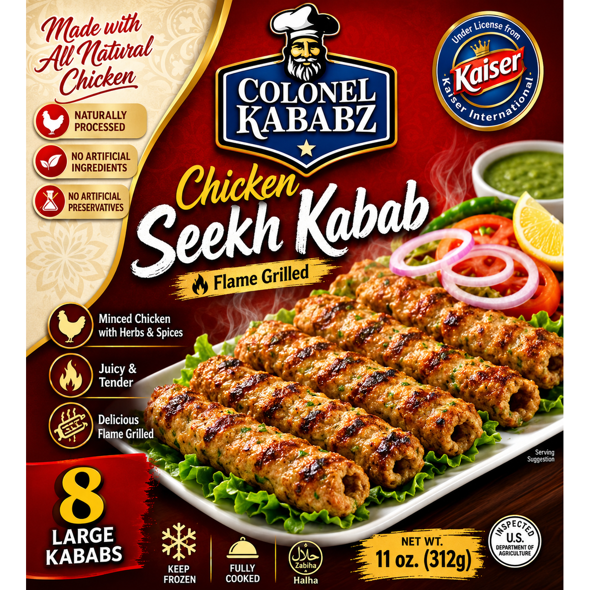 Colonel Kabab halal chicken seekh kabab at Global Mart Salem Oregon