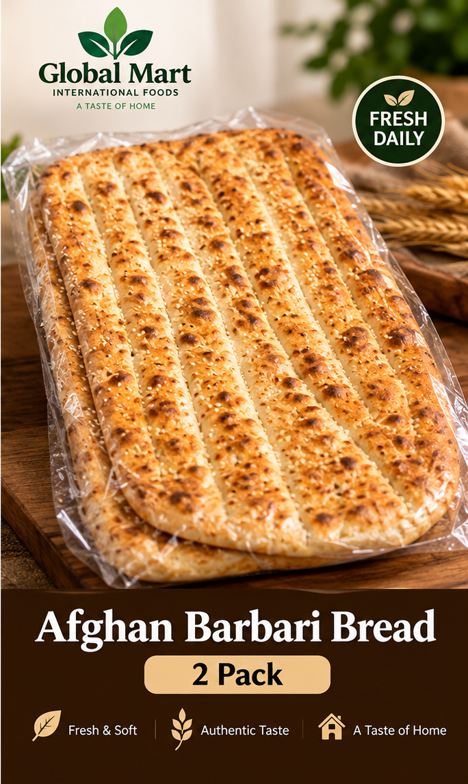 Fresh Afghan Barbari Bread 2 Pack at Global Mart Salem Oregon
