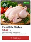 Fresh halal chicken at Global Mart Salem Oregon