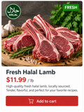Fresh halal lamb at Global Mart Salem Oregon