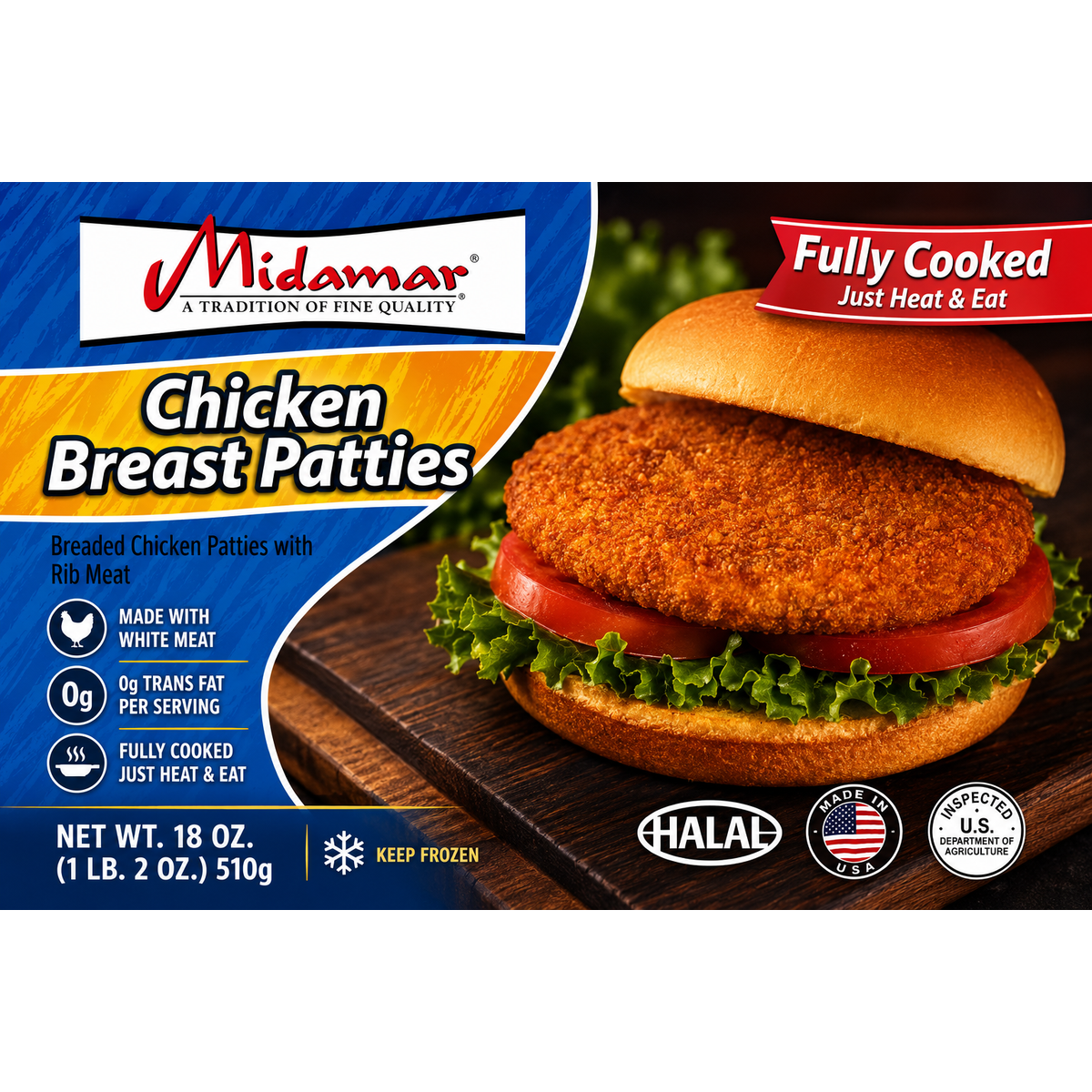 Midamar halal chicken patties at Global Mart Salem Oregon