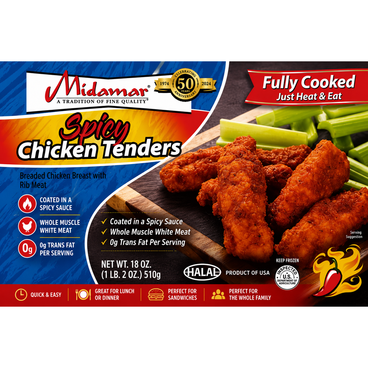 Midamar halal spicy chicken tenders at Global Mart Salem Oregon